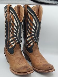 Ariat Women's Gentry Western Leather Boots Snip Toe Brown Inlay Honey - 8B
