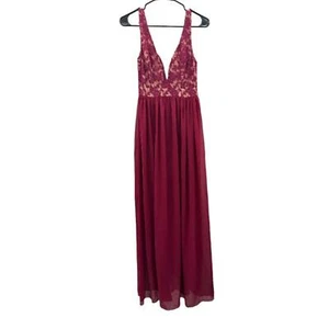 Lulus Make Way For Wonderful Berry Red Lace Sleeveless Maxi Dress Size S - Picture 1 of 13