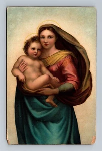 The Sistine Madonna Bust Portrait Raffaello Santi Art Postcard - Picture 1 of 2