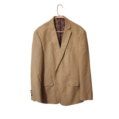 Tallia Blazer 夹克男式 40R 棕褐色 100% 棉轻便 — 第 1/4 张图片