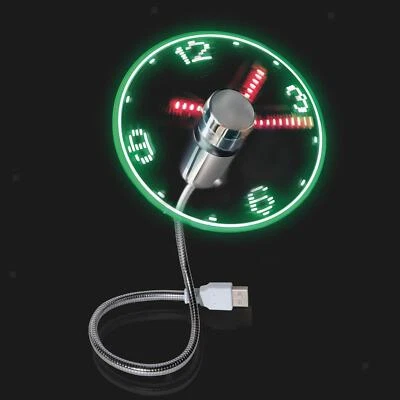 Flexible Cooling Fan USB Clock Real Time Display Lightweight - Image 1 of 4