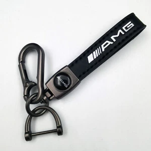 Für AMG Schlüsselanhänger Mercedes Auto Leder Lanyards Embleme Keyring Metall - Bild 1 von 2
