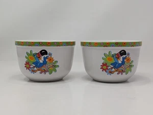 Juego de 2 cuencos de cereal de cerámica Kelloggs Tucan Sam, bucles de frutas, # 31855 - Imagen 1 de 8