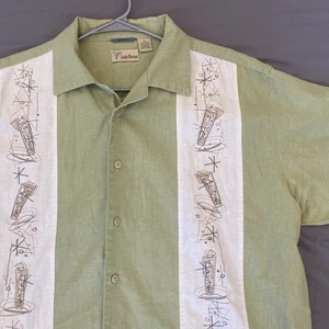 Lucky Havana - Camicia shaker cocktail abbottonata - verde e bianco - XL Heritage Fit - Foto 1 di 8