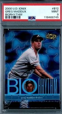 🔥⚾️2000 UPPER DECK IONIX BIORHYTHM #B12 GREG MADDUX HOF POP 4 PSA 9🔥🏟 - Image 1 of 2