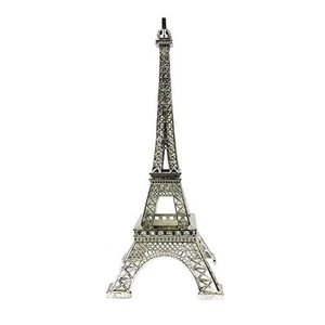 5in Silver Eiffel Tower Statue French Statues Souvenir Replica and Cake Topper - Picture 1 of 5