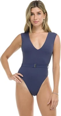 Body Glove Mujer Plus Ezry Cuello en V Cinturón Traje de Baño de Una Pieza, Anochecer, 3X Foto 1 de 4