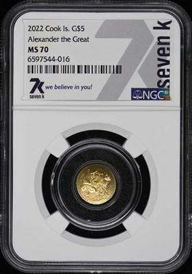 2022 Cook Is. Alexander the Great G$5 NGC MS70 - Image 1 of 4