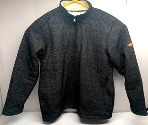 Orvis Sherpa Lined Pullover 1/4 Zip Black Sweater Cozy Soft Jacket SZ XL  VGC - Picture 1 of 3