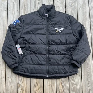 Men’s Mitchell & Ness Philadelphia Eagles In The Clutch Puffer Jacket Black 3XL - Picture 1 of 10