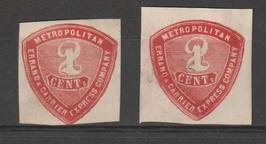 US Local 2x # 107LU1 VF unused Metropolitan Carrier Expres cv $ 100 - Picture 1 of 2