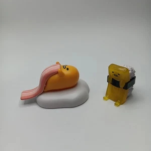 Lote de 2 Gudetama El Huevo Perezoso Sushi Arroz y Figura Parlante Sanrio - Imagen 1 de 11