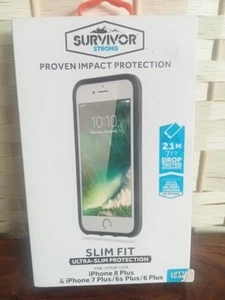 GENUINE Griffin iPhone 8 PLUS & 7 PLUS 6/6S PLUS Survivor Strong Cover | Black - Picture 1 of 5