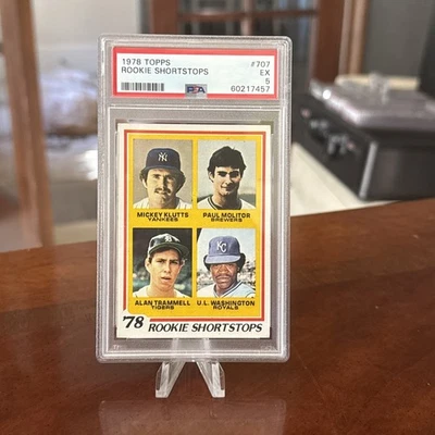 1978 Topps #707 Rookie Shortstops Paul Molitor Alan Trammell PSA 5 Foto 1 de 2