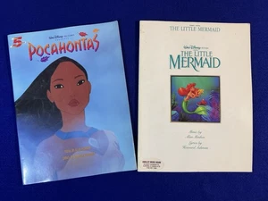 Vintage Disney Noten Klavier Liederbücher Pocahontas & die kleine Meerjungfrau - Bild 1 von 3