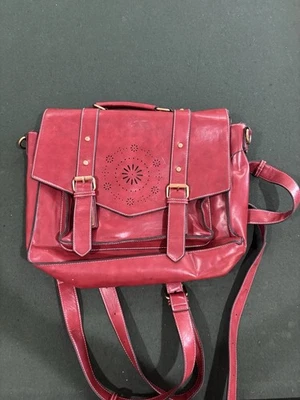 Mochila/maletín marrón grande clásica de cuero vegano para computadora portátil ECOSUSI para mujer Foto 1 de 4