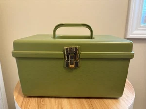 Wilson VTG Green Avocado Sewing Box Removable Clear Plastic Tray With Handle - Picture 1 of 20