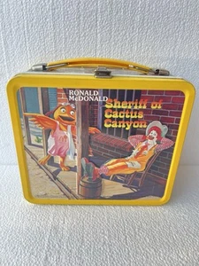 Vintage 1982 Ronald McDonald Sheriff of Cactus Canyon Metal Lunchbox & Thermos - Picture 1 of 12