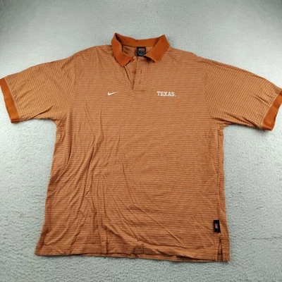 VTG Nike Texas Longhorns Golf Shirt Men's Large Striped - Image 1 of 4
