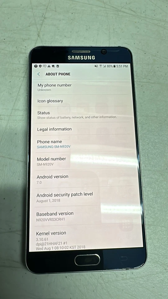 Samsung Galaxy Note 5 Verizon Turning on for Parts Only - Image 1 of 2