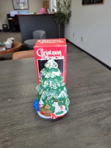 VTG Christmas Musicals Wind Up Ceramic Musical Rotating Tree White Christmas  - Picture 1 of 23