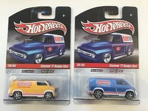 Hot Wheels Delivery #20 Custom ‘77 Dodge Van lot (x2) Blue Yellow - Picture 1 of 19