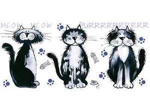 Alley Cat Wrap Wraparound 1 pc 7.75 X 3.5" Overglaze Waterslide Ceramic Decal - Picture 1 of 1