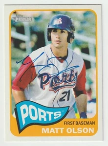 MATT OLSON 2014 TOPPS HERITAGE MINOR # 73 ON-CARD AUTOGRAPH - PORTS/A'S/BRAVES - Picture 1 of 7