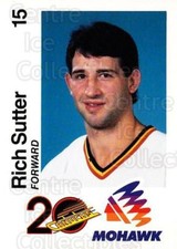 1989-90 Vancouver Canucks Mohawk #22 Rich Sutter