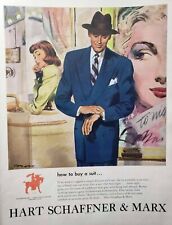 Vintage 1948 Hart Schaffner & Marx Suit Print Ad Ephemera Art Decor