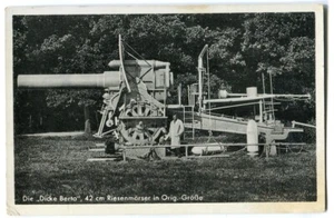 Postal Die gruesa Berta de madera 42 cm mortero gigante en original Tamaño exposición 1940 - Imagen 1 de 2