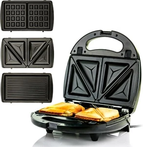 OFENTE 3 in 1 Elektrischer Sandwichmaker, Panini Presse Grill und Waffeleisen Set - Bild 1 von 7