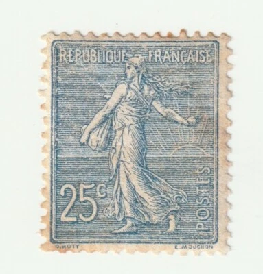♣ Timbre France Semeuse 1900 N° 132 Neuf * 25c Bleu Beau - Photo 1/4