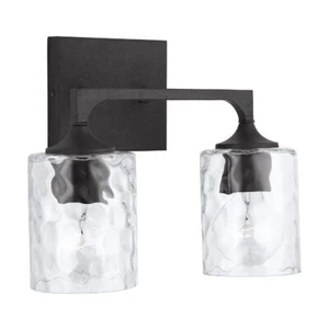 Capital Lighting 137321BI-486 Clint Clear 2-Light 200 Watts11"Hx14"W, Black Iron - Picture 1 of 8