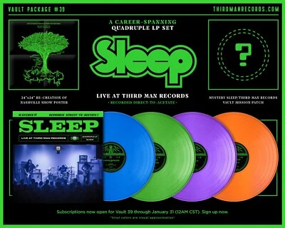 Sleep Live at Third Man Records Vault #39 Complete Set 4xLP/Patch/Poster Sealed - Image 1 of 4