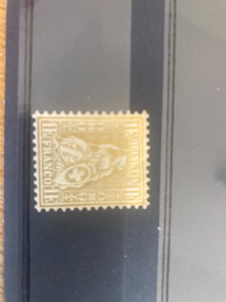 Suiza SG60a 1 franco oro bisagras como nuevo gato £1700 sentado Helvetia Foto 1 de 1
