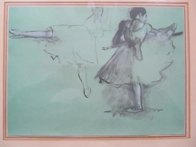 Impresión artística enmarcada vintage 'Bailarines en el barre' de Edgar Degas   Foto 1 de 4