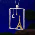 Handgefertigte 925er Gold The Zenovia Paris Eiffelturm Handwerker Halskette S12