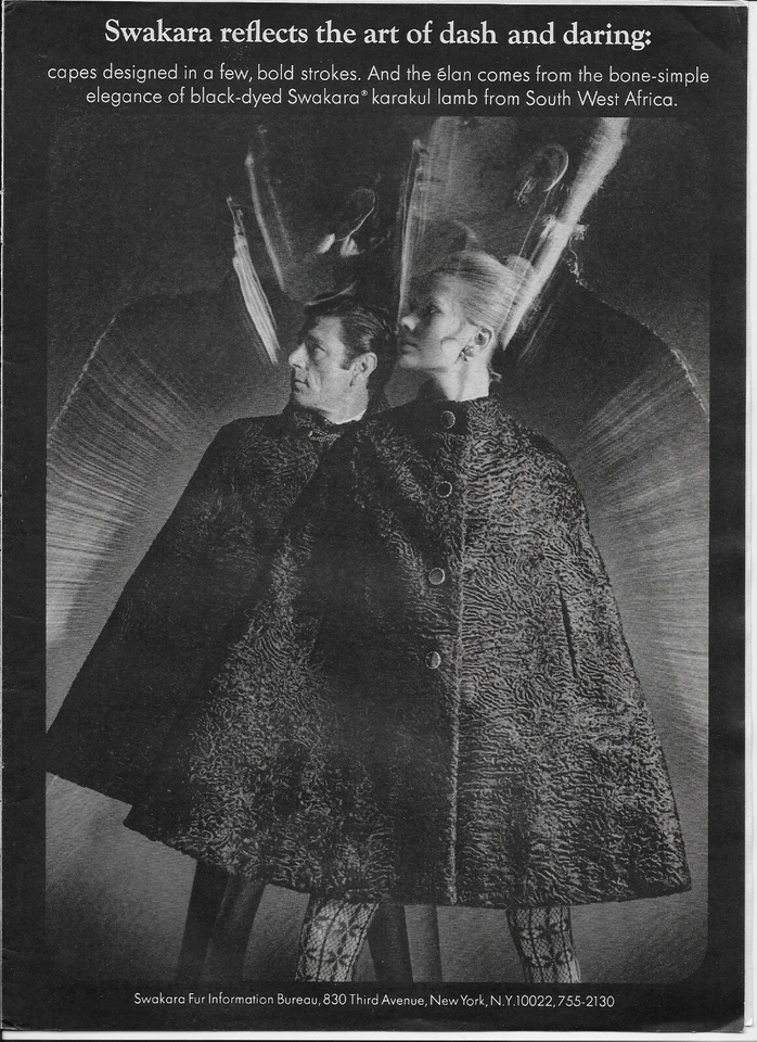 1968 Swakara Pele Cabo Karakul Cordeiro Sudoeste África Cartaz Original Impressão Anúncio - Imagem 1 de 1