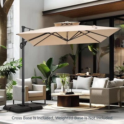 10ft Cantilever Patio Umbrella Outdoor Large Square Umbrellas with 360??Rotation - Image 1 of 4