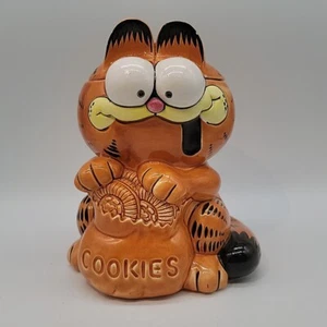 CHIPPED - Vintage 1981 GARFIELD Enesco Ceramic Cookie Jar Japan Mine All Mine - Picture 1 of 24