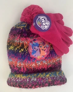 NEW Hasbro My Little Pony Pom Pom Beanie Hat & Gloves Set - Picture 1 of 3