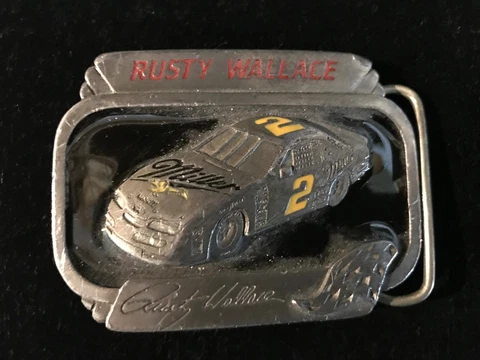 Nascar Rusty Wallace #2 Belt Buckle RARE - Miller Goodyear N-35 Ltd Ed 480 Cover