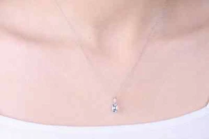 Without Chain Natural Cushion Cut Aquamarine and Diamonds 10K White Gold Pendant - Picture 1 of 4