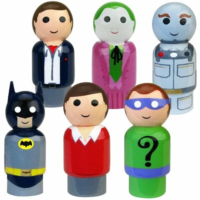 CLASSIC BATMAN PIN MATE FIGURE SET DC COMICS JOKER RIDDLER MR FREEZE MOSC 2017 - Image 1 of 3