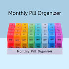 Monthly Pill Organizer Case Box 32 numbers Twice a Day One month Vitamin Holder 