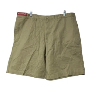 Merona Mens Tan Flat Front Cotton Chino Khaki Shorts Size 40 New - Picture 1 of 7