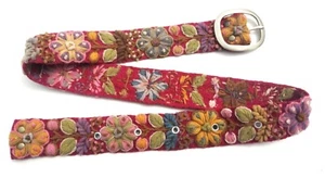 Colorful Floral Embroidered Wool Belt Peruvian Boho Belt, Ethnic Belt New zise M - Picture 1 of 13