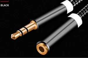 2 x 3 Fuß 3,5 mm Stereo Stecker auf 3,5 mm Stereo Buchse Kopfhörer Verlängerungskabel - Bild 1 von 4