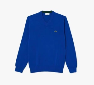 Lacoste Herren Pullover Langarm Regular Fit V-Ausschnitt Bio Baumwolle - Bild 1 von 2